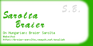 sarolta braier business card